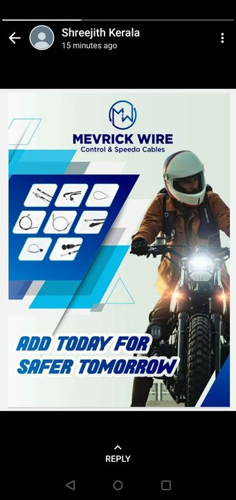 Post image To get Better Quality In  Aftermarket for 2 wheelers, 3 wheelers and E-rickshaw Cables. Contact to Mevrick Wire.
Contact +91-9811569994
Web - www.mevrickwire.in