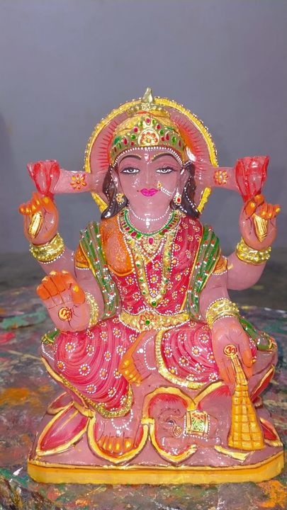 Rose quartz Laxmi ganesha and Saraswati statue uploaded by Devi craft on 4/19/2022