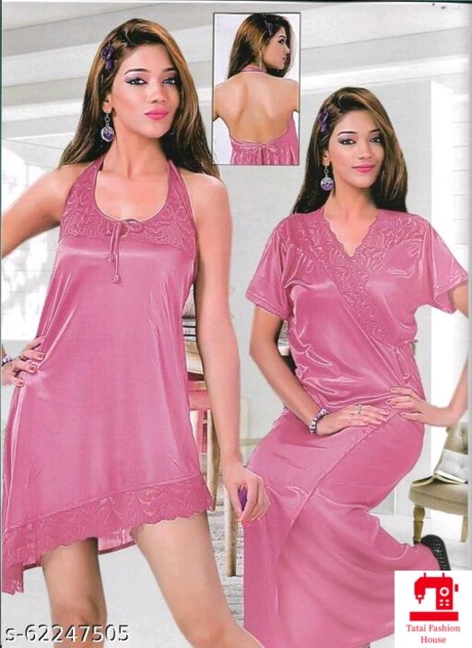 Catalog Name:*Aradhya Attractive Women Nightdresses* Fabric: Satin Sleeve Length: Short Sleeves Patt uploaded by business on 4/20/2022