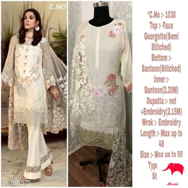 Catalog Name:*Embroidered Net Semi-Stitched Suits & Dress Materials (Single Pack)*
Top Fabric: Georg uploaded by Nishu on 4/20/2022