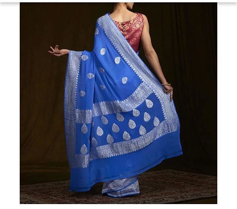 Pure Georgeot banarsi silk handloom sarees uploaded by business on 10/21/2020