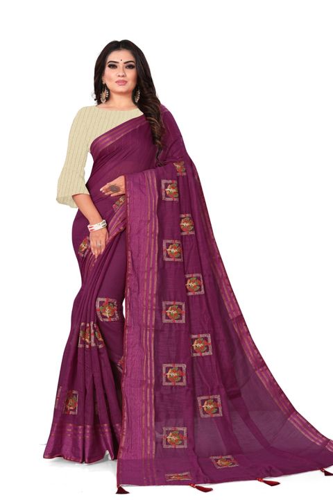 Embroidery coton sarees uploaded by Radhe Krishna Creation on 4/21/2022
