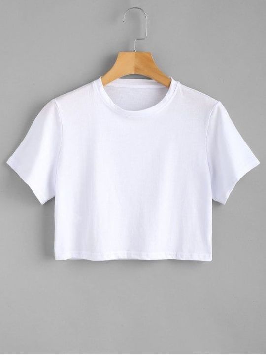 White cotton half sleeve stylish design printed Crop Top for women uploaded by business on 4/21/2022