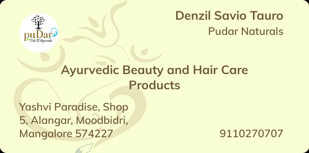 Visiting card store images of Pudar Naturals