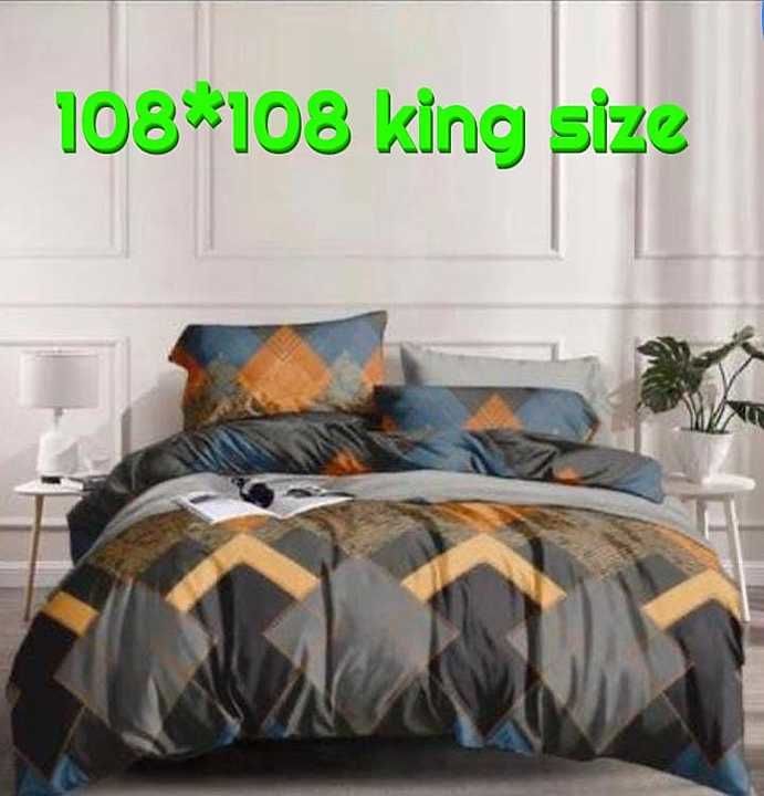 Cotton bedsheets 9*9 King size I am wholesalers. Shipping extra* uploaded by Sneha Enterprise on 10/21/2020