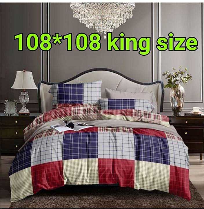 Cotton bedsheets 9*9 King size I am wholesalers. Shipping extra* uploaded by Sneha Enterprise on 10/21/2020