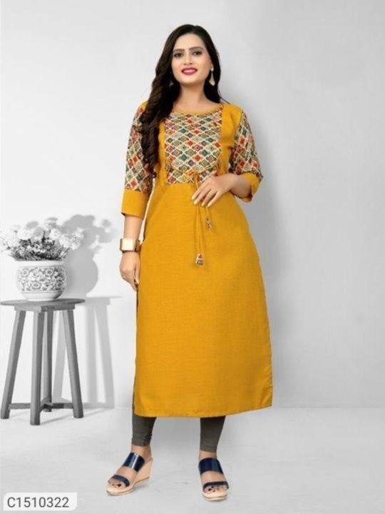 Unique Solid Cotton Kurtis Digital Print uploaded by business on 4/22/2022