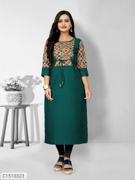 Unique Solid Cotton Kurtis Digital Print (Code: C1510325) uploaded by business on 4/22/2022