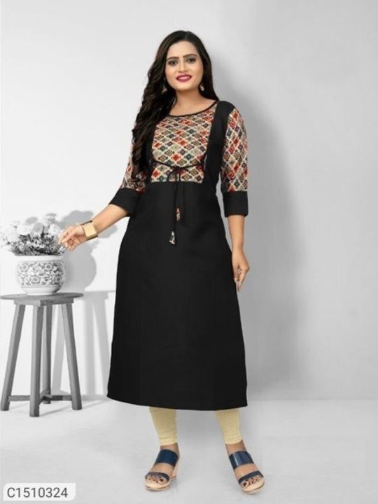 Unique Solid Cotton Kurtis Digital Print uploaded by business on 4/22/2022