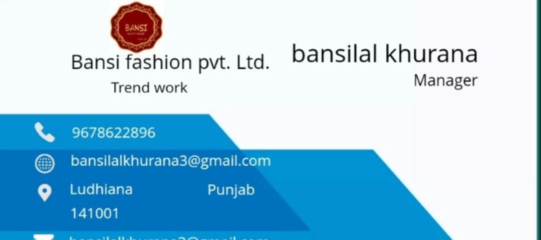 Visiting card store images of Bansi Fashion