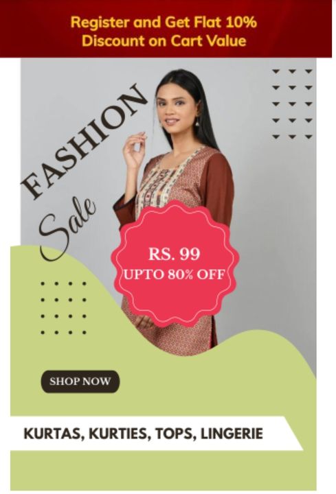 Post image Only from online sale. Install the app and shop. https://play.google.com/store/apps/details?id=com.mavisha.wishvas