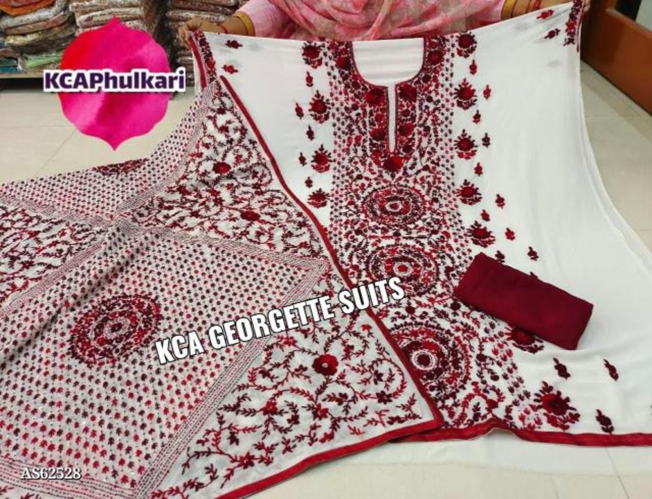 Post image *KCA GEORGETTE SUITS*
*Pure Georgette Fabric Beautiful Handcraftsed Super Kantha Embroidered Top 2.5mtr Unstich*
*Pure Georgette Fabric Beautiful SuperGeogette Kantha Embroidered Dupatta with Tafta Silk Bottom 2.5mtr*
*MSP - 1925 - Free Shipping**Same day disptch*
*Best courier service*
*Fast delivery for festival orders*
*Always Buy Original KCA Phulkari Products*9370373322