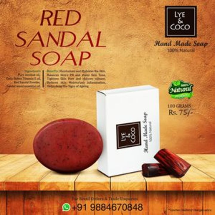 Red sandal Bath Soap uploaded by LYE & COCO on 4/23/2022
