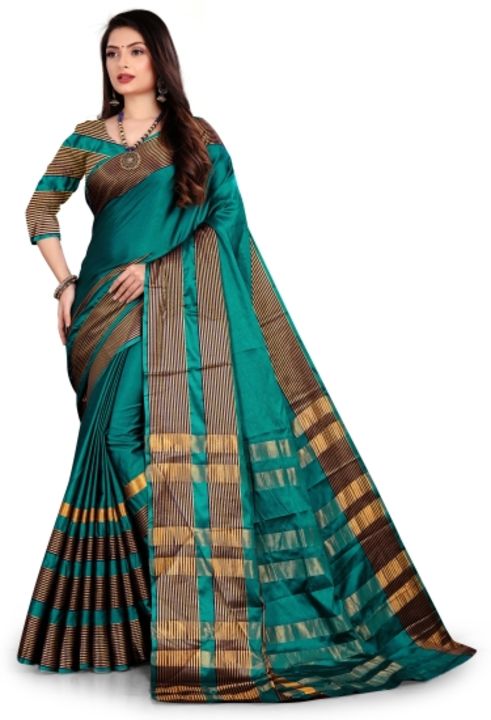 Striped Fashion Cotton Silk Saree uploaded by business on 4/23/2022