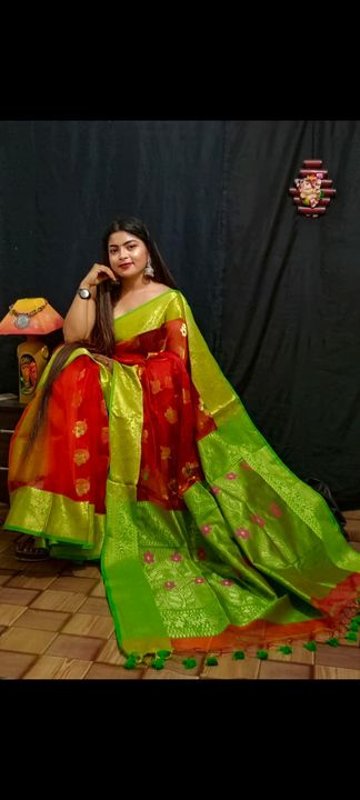 Pure muslin banarasi uploaded by Biswas saree house on 4/23/2022