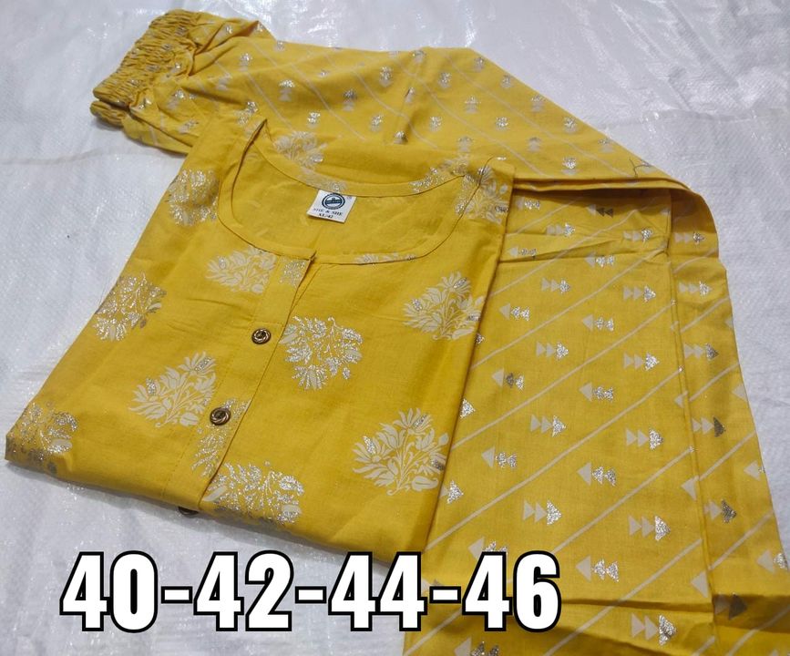 PURE COTTON KURTIS WITH MATCHING PLAZOO SET  uploaded by MADAAN EMPORIUM on 4/24/2022