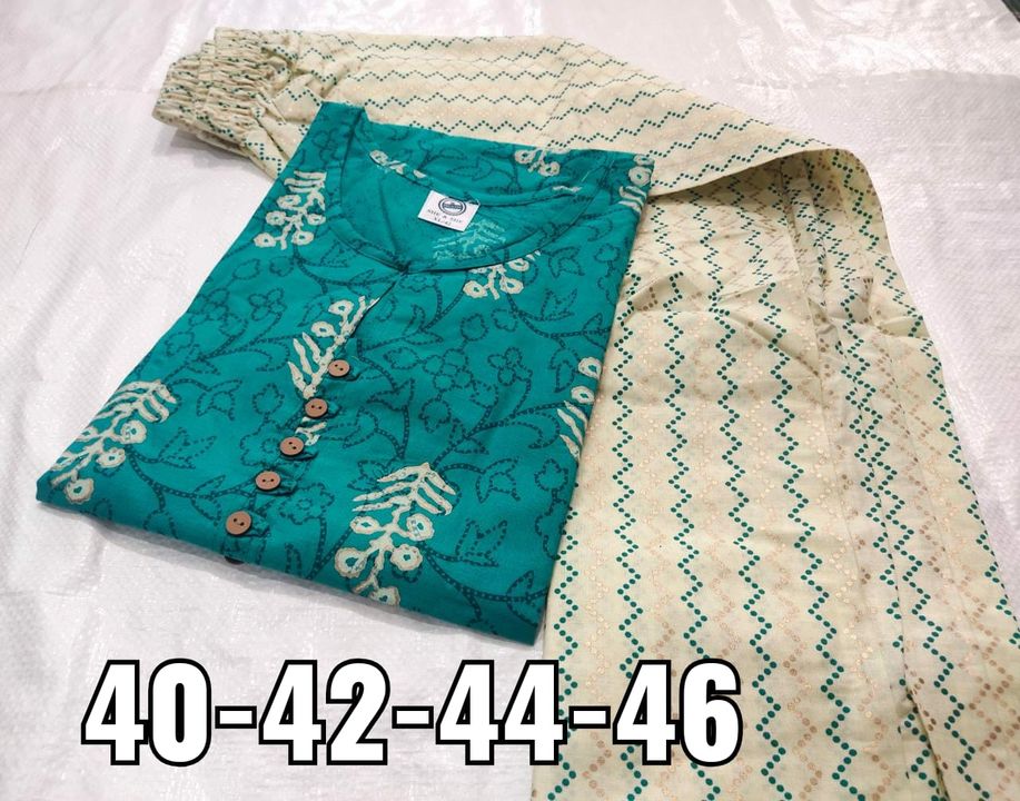 PURE COTTON KURTIS WITH MATCHING PLAZOO SET  uploaded by MADAAN EMPORIUM on 4/24/2022