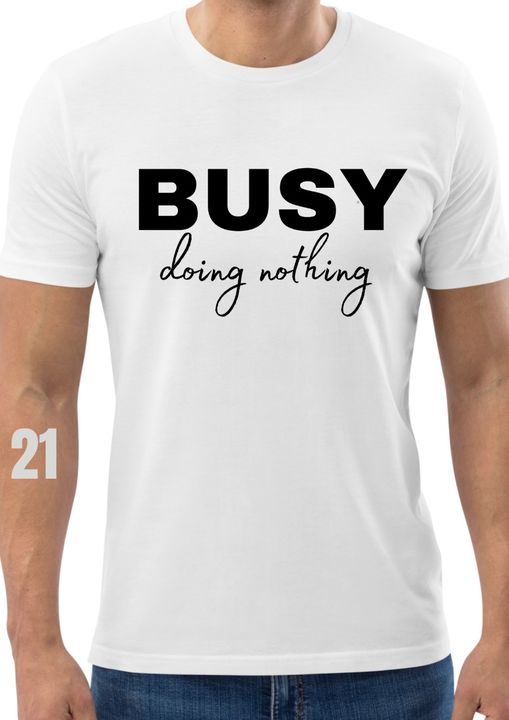 Busy White Printed T shirt uploaded by business on 4/24/2022