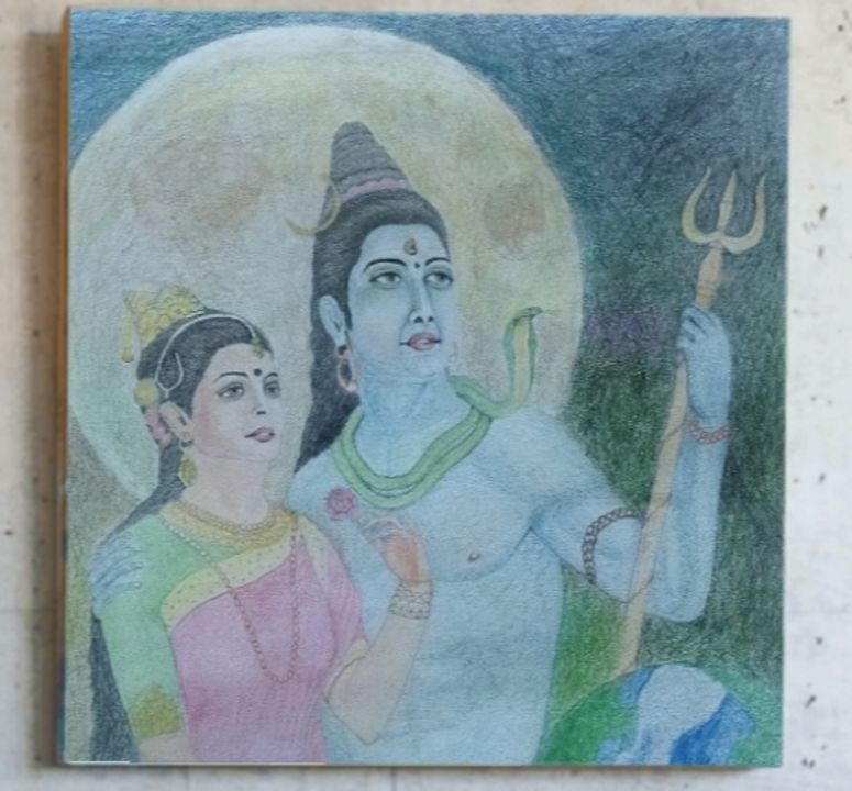 shiv parvati painting uploaded by business on 4/24/2022