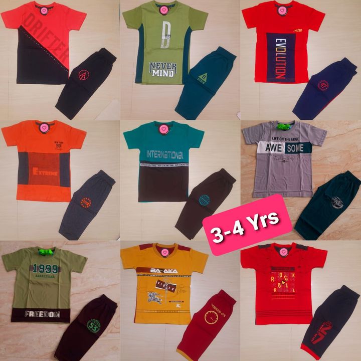 🎄🎄" *Best Quality Boys Brand"* 🎄🎄
Boys T-Shirt with 3/4th Pants set

100% Cotton Export Fabric
S uploaded by Kurti shopping on 4/24/2022