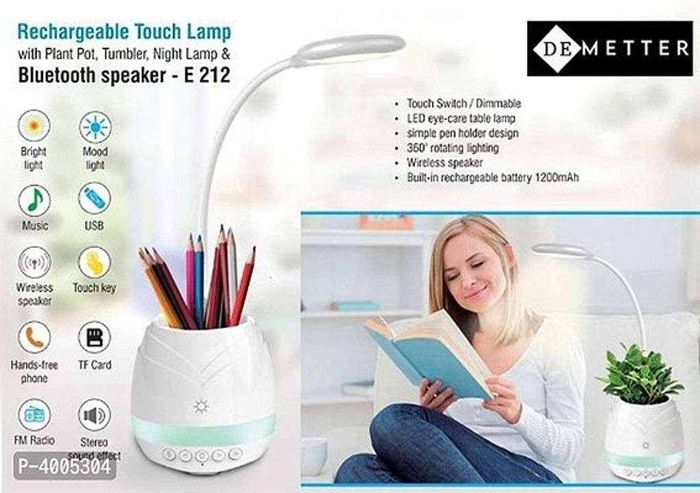 DeMetter Rechargeable Touch Lamp With Bluetooth Speaker, Plant Pot, Tumbler And Night lamp*

 *
  uploaded by business on 6/16/2020