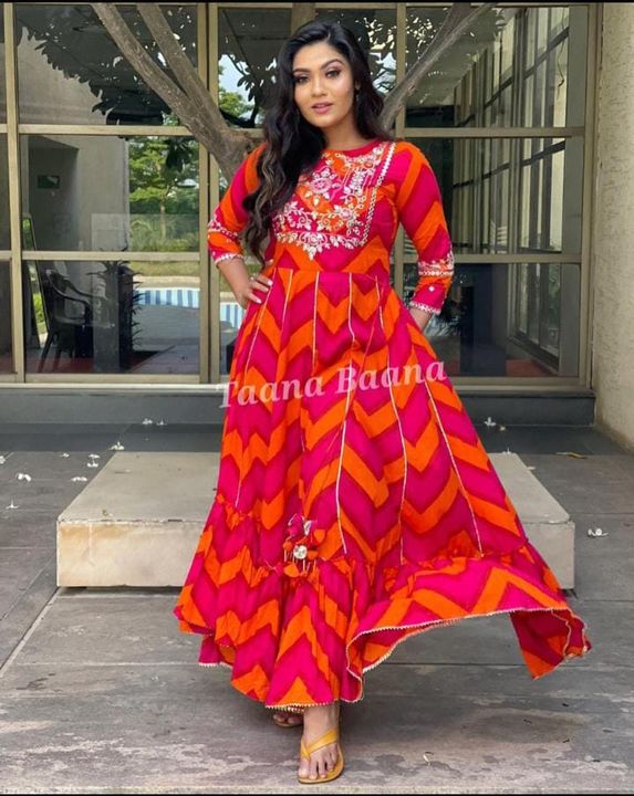 Beautiful Rayon 140  Fabric Embroidery Gown* 👗 uploaded by Indianchoicr on 4/26/2022