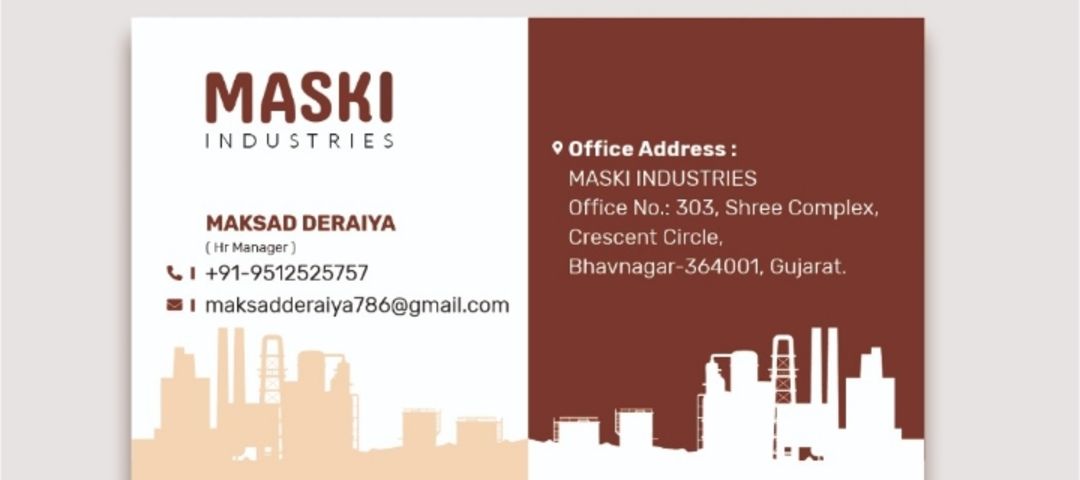 Visiting card store images of Maski Industries
