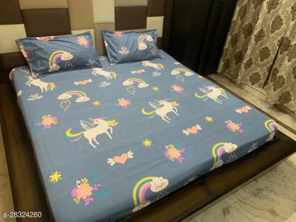 Fitted/elastic double bedsheet with 2 pillow covers ♡free delivery all over India ♡cash on delivery uploaded by business on 4/26/2022