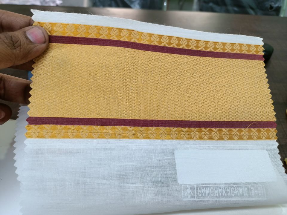 Post image I want 15000 pieces of Cotton dhotti fabric requirement. Pls check images for detail.