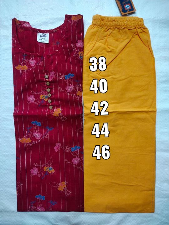 PURE COTTON KURTIS WITH MATCHING PLAZOO   uploaded by MADAAN EMPORIUM on 4/27/2022