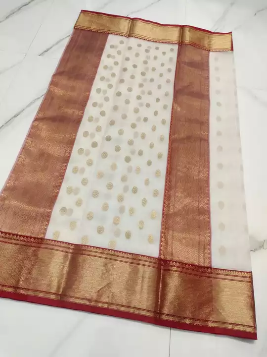 Post image I want 1 pieces of Chanderi saree Handloom original katan silk saree Taraj pallu all over gain buti hand border hand we.