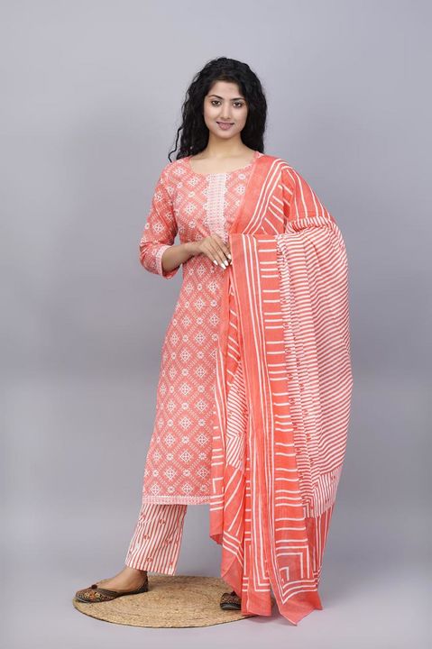 Hand block printed cotton kurties set uploaded by business on 4/27/2022