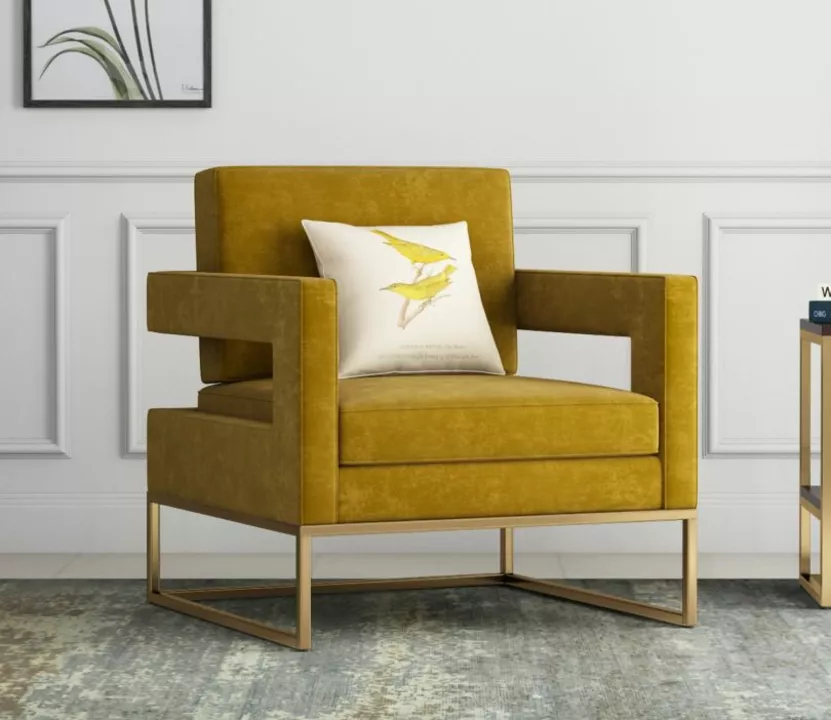 Post image Metal golden base with Sangwan frame chair in foaming and cushion...