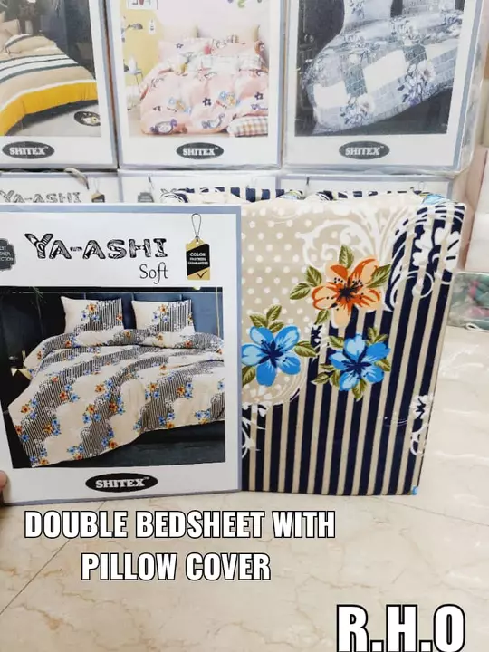 Double bedsheet with pillow cover  uploaded by Rajesh handloom outlet on 4/27/2022