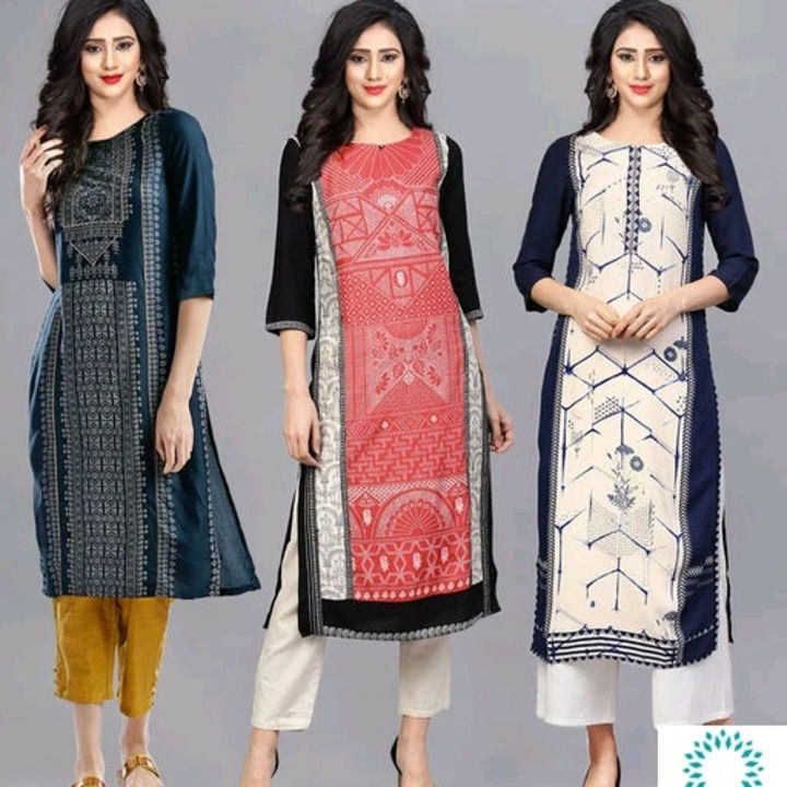 Combo of 3 each printed kurti 👌 uploaded by business on 4/28/2022