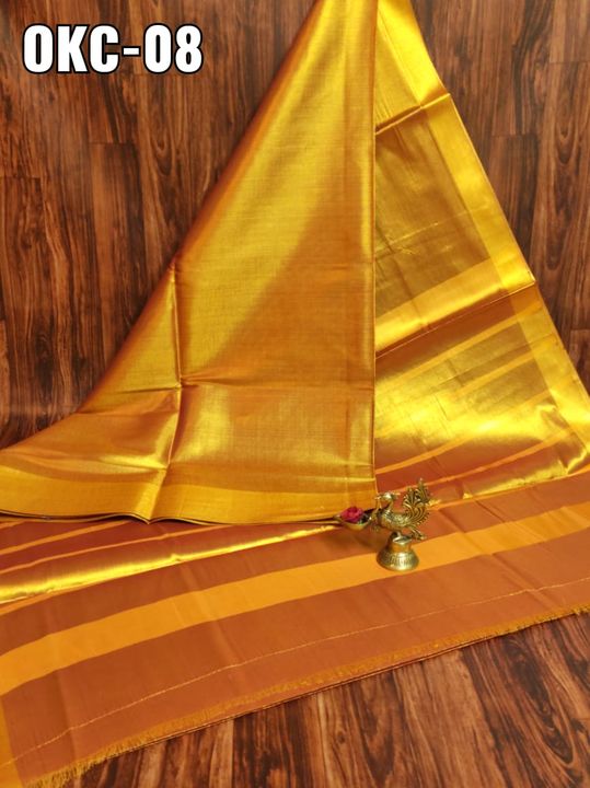 Post image 🍇 *Exclusive uppada tissue sarees*
Semi silk tissue material,
Double threads weaving gives first ever quality in market,
Elegant looks and finish as like pure silk,
Silky finish,
Big border 
*Exclusive price:830+$
