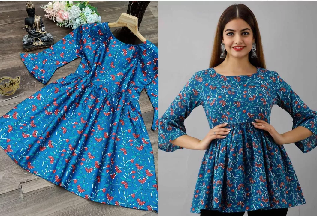 Post image *Summer special 😘New launching western 🔝 😍*
*Bautiful color *
*Febric details:- *Cotton Febric with Mill print with Wooden button 
Length:- 33 inchWight :- 200 grm 
Size :- S. (36)        M.(38)
*Price :- 299*
💃💃💃💃💃Ready to ship 🚢 Maltipal pics available