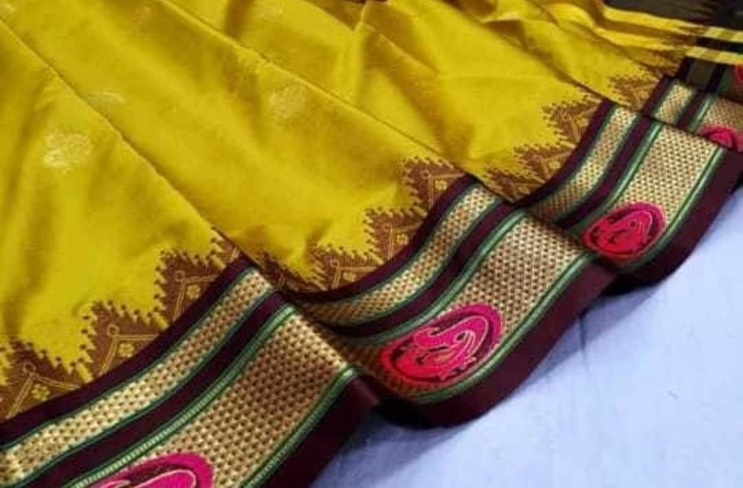 Paithani design saree with butta contras blouse and pallu 6.30 "meters  uploaded by business on 10/22/2020