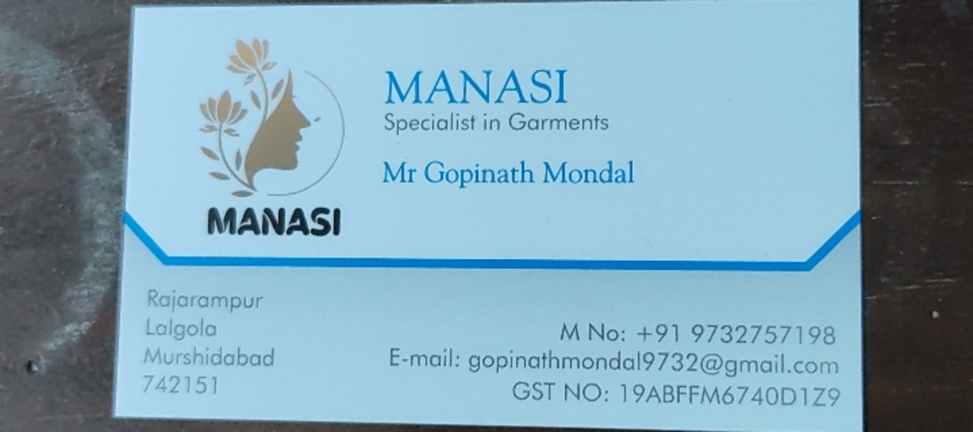 Visiting card store images of MANASI