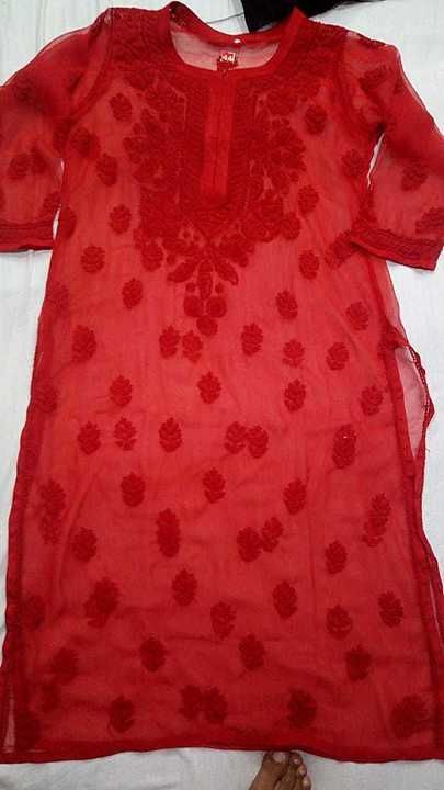Post image Lucknowi chikan kurti and top WhatsApp me for order