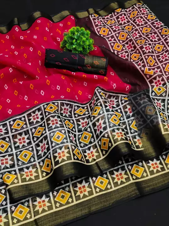 Abstract Printed Cotton Saree  uploaded by Vipra Designer on 4/29/2022
