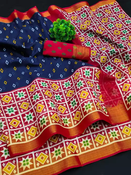 Abstract Printed Cotton Saree  uploaded by business on 4/29/2022