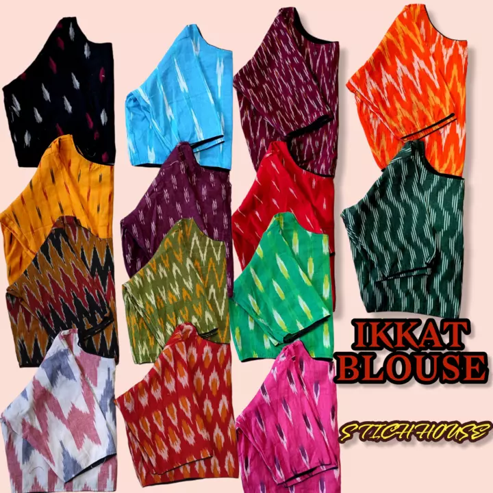 Ikkat blouse uploaded by Stich house on 4/29/2022