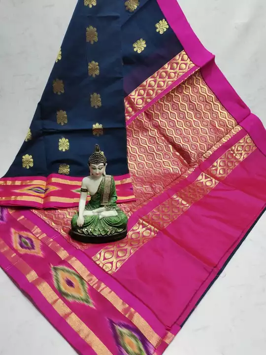 Post image 🔥🔥🔥🔥🔥🔥🔥🔥🔥🔥🔥
🔥 *_ Merserized Kuppadam Rich Silk Cotton_*🔥gj
❤️ Attractive pochampillai bordered  design Grand Putta work over body..
❤️ Contrast Rich look zari pallu...
❤️ Contrast Blouse...
❤️ First Quality thread used.. Rich look...
❤️ Manufacturing Price only *RS.1150+shipping...*             (Market Price rs.1400+)J
❤️ Ready to ship.. Book Urs Soon...
🔥🔥🔥🔥🔥🔥🔥🔥🔥