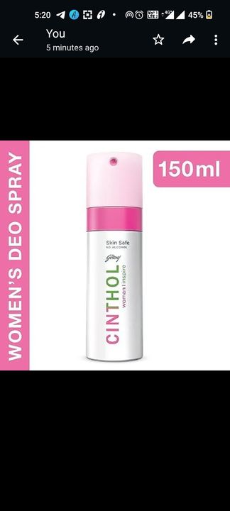 Cinthol inspire women deo 150ml 195mrp uploaded by business on 4/30/2022