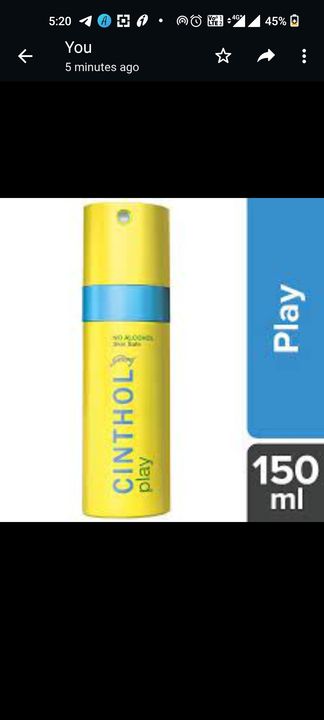 Cinthol play men deo 150ml 195mrp uploaded by Shri baba ganga ram enterprise on 4/30/2022