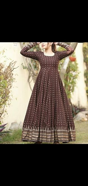Post image 👉Fabric  -reyon 
👉Full.long frok style kurti 
👉Size - m to xxl 
👉Price - 799 Shipping extra a