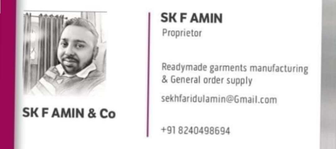Visiting card store images of SK F AMIN & Co