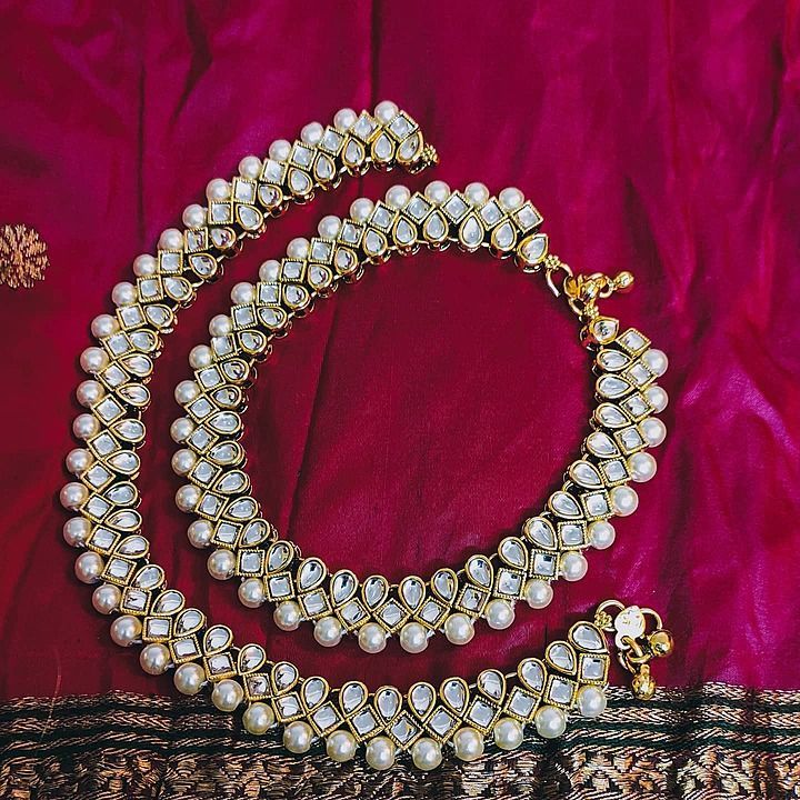 This gorgeous pair of handmade kundan payak uploaded by business on 10/23/2020