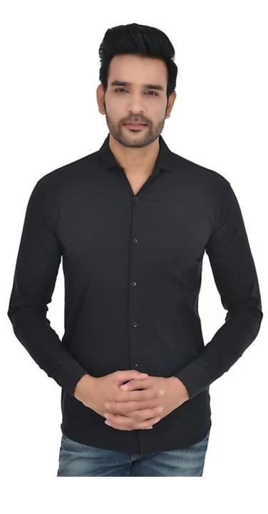 Men solid casual black shirt uploaded by business on 5/1/2022